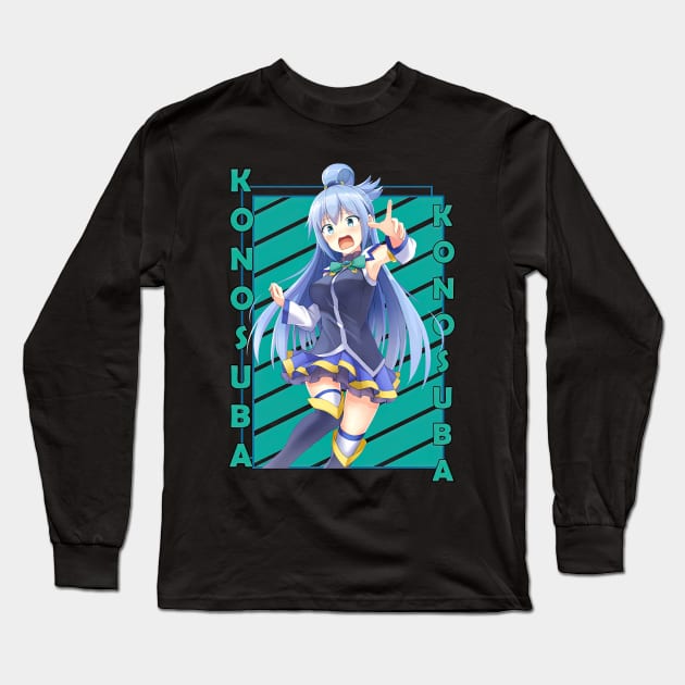 Aqua Kono Subarashii Sekai ni Shukufuku wo Anime Long Sleeve T-Shirt by RhysDawson